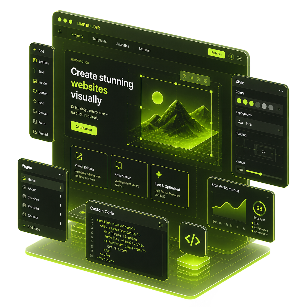 Illustration of a website being assembled